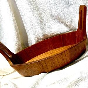 🎄🎁 VTG. NEW ANRI FORM SOLID TEAK BOWL